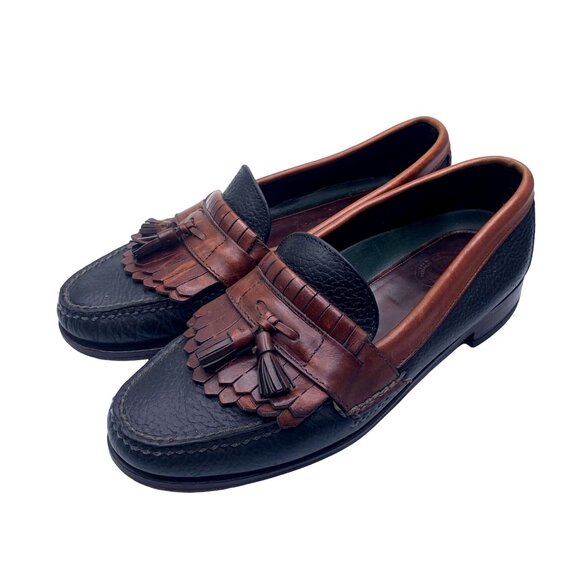 HS Trask Bozeman Montana Tassel Kiltie Leather Loafer 10 Academia Scholar Refine - Picture 1 of 11